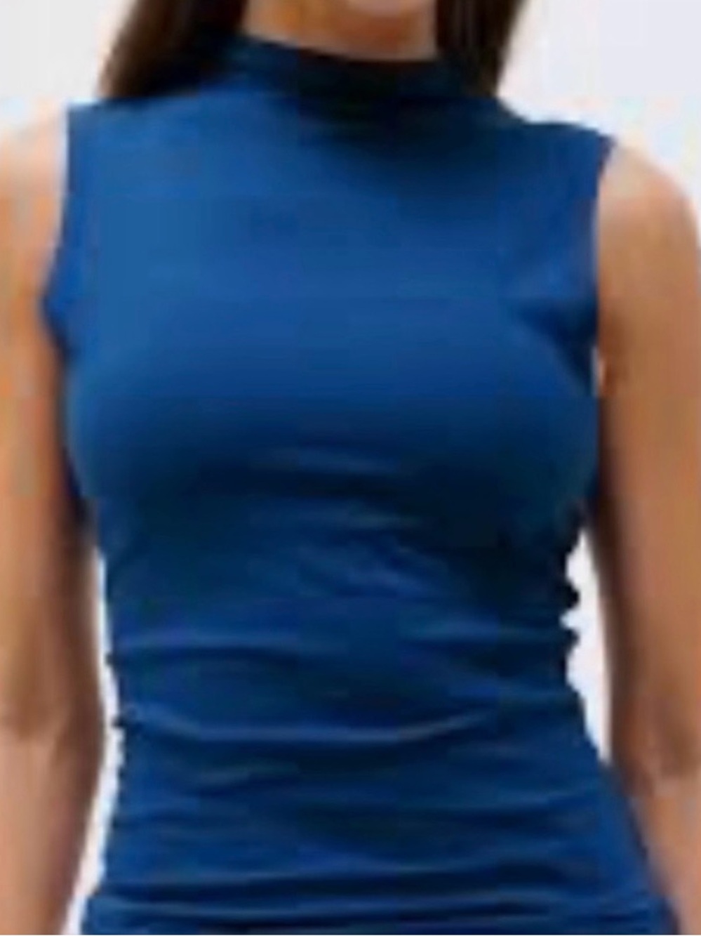 Athleta NWT Sleeveless Mock Neck Tank Top in Deep Blue